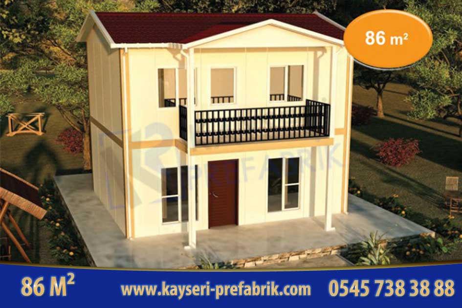 Kırşehir 86 m² İki Katlı Prefabrik Ev
